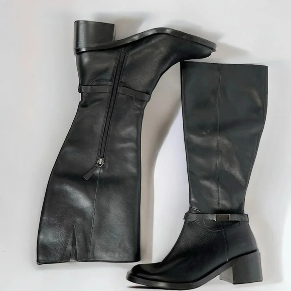 Linea Paolo Kamile Knee High Riding Boot in Black Size 9 - Picture 1 of 15